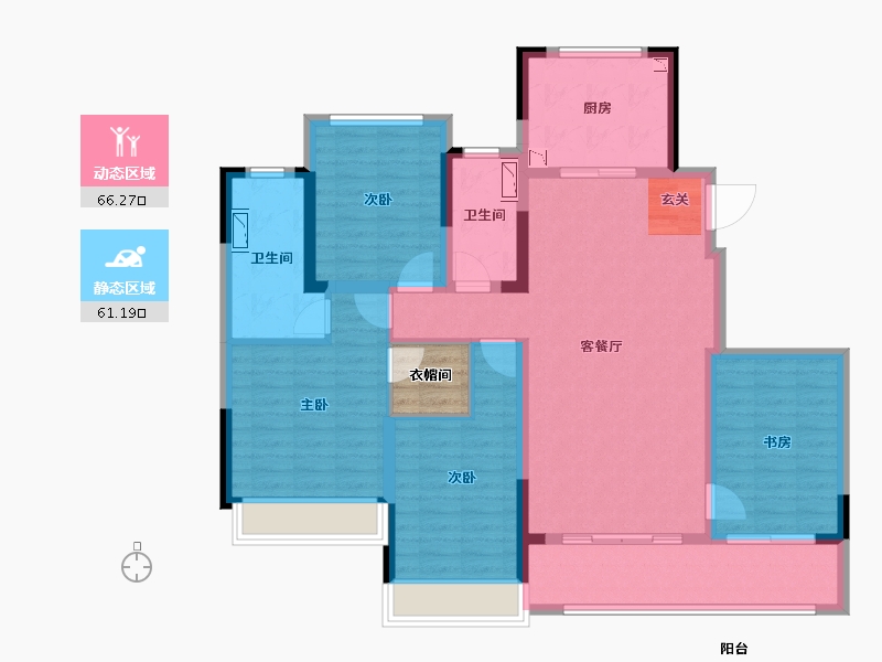 浙江省-绍兴市-万科芳塔纳丽-116.00-户型库-动静分区