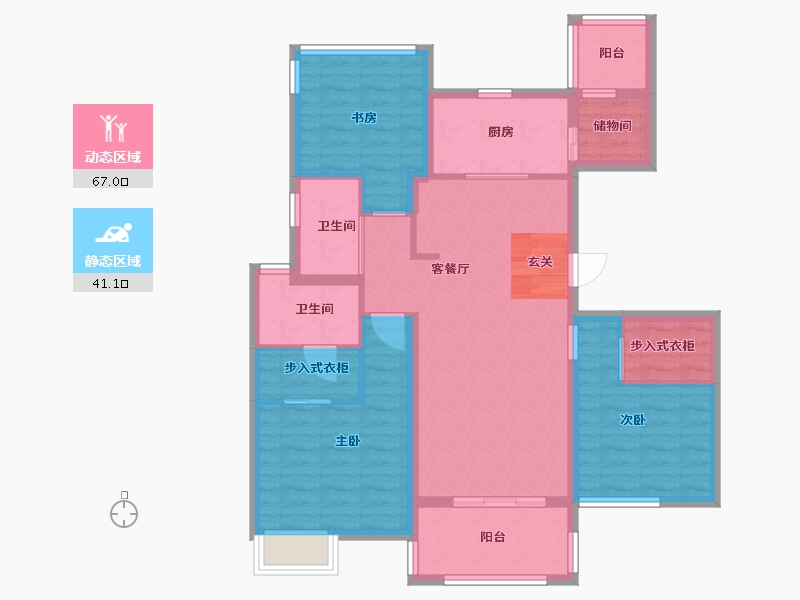 江苏省-苏州市-悦未来朗庭-96.00-户型库-动静分区