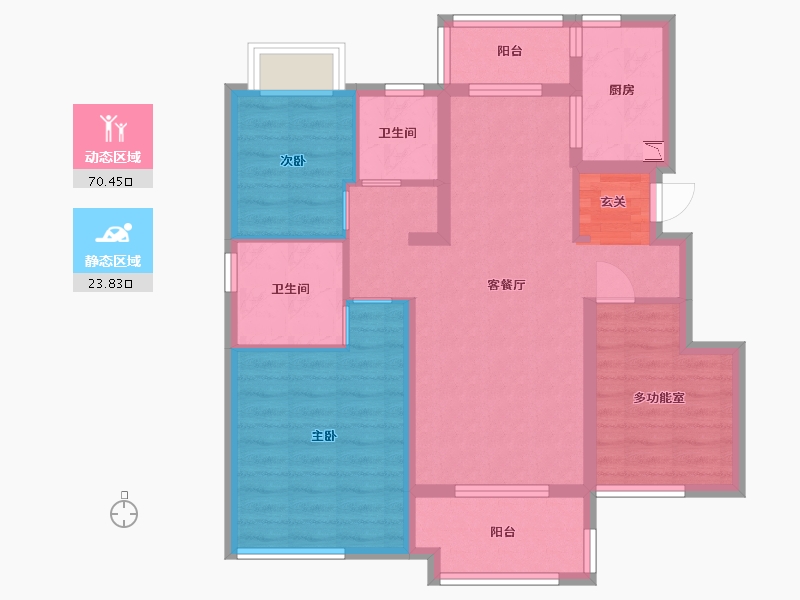 江苏省-苏州市-新力云语铂园-83.30-户型库-动静分区