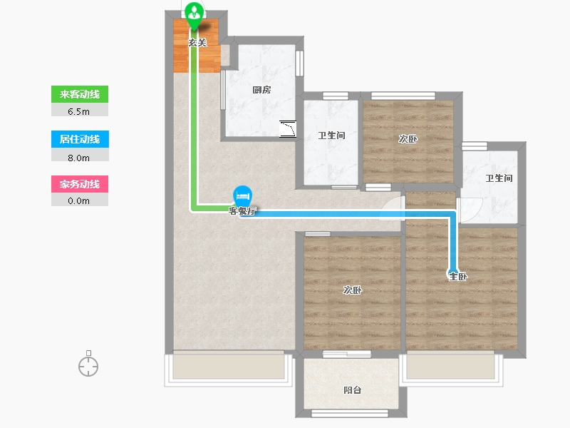 江苏省-苏州市-中骏天荟-80.00-户型库-动静线