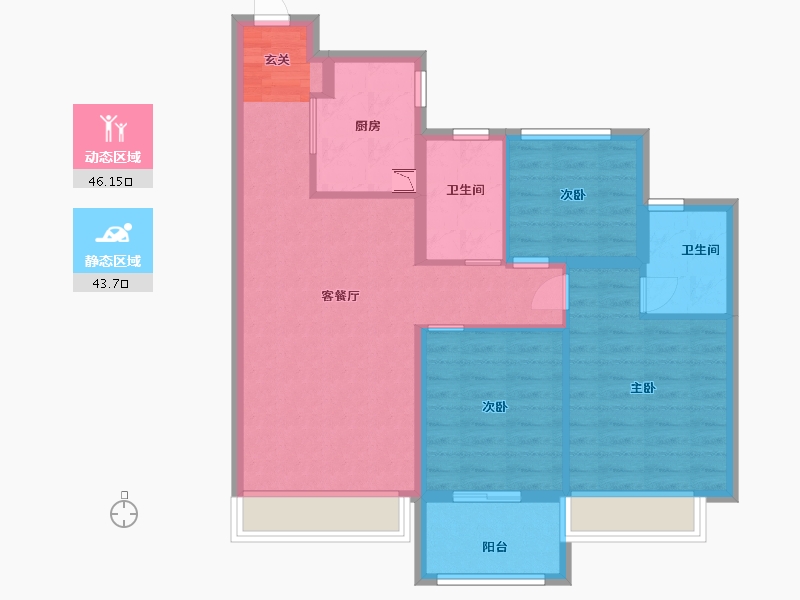 江苏省-苏州市-中骏天荟-80.00-户型库-动静分区