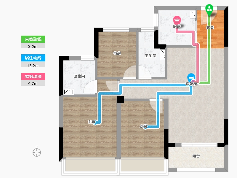 浙江省-绍兴市-宝业大坂绿园-71.87-户型库-动静线