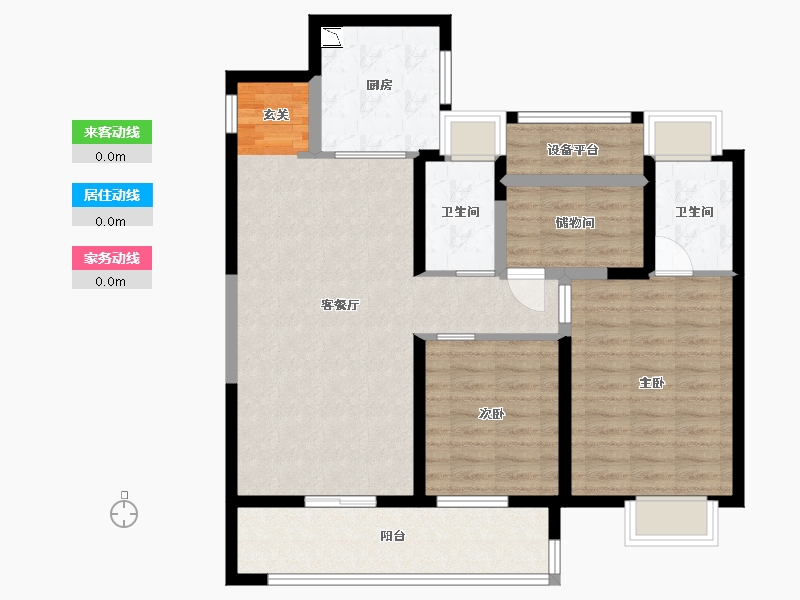 江苏省-苏州市-佳兆业湖心溪岸-95.20-户型库-动静线