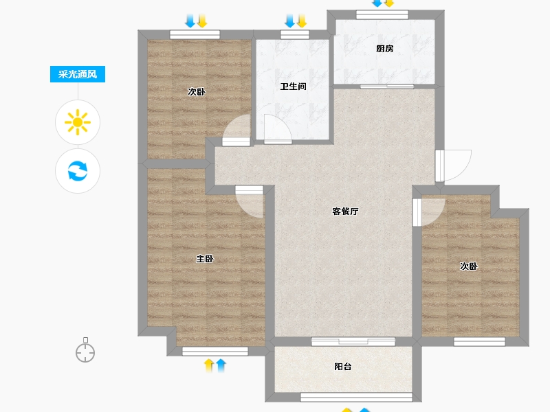 山东省-潍坊市-鲁发公园道1号-80.01-户型库-采光通风