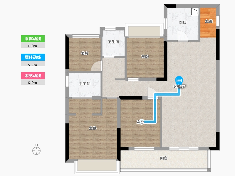 江苏省-苏州市-天鹅港华庭-103.20-户型库-动静线