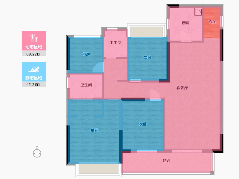 江苏省-苏州市-天鹅港华庭-103.20-户型库-动静分区