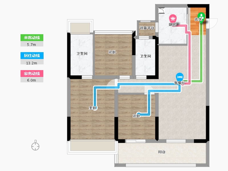 江苏省-苏州市-旭辉都会上品花园-90.40-户型库-动静线