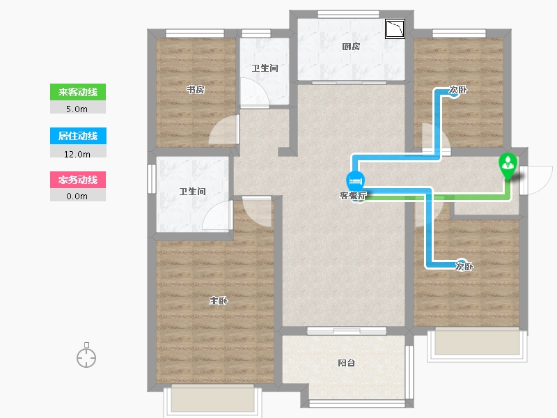 江苏省-无锡市-万科观湖礼著湾上-104.81-户型库-动静线