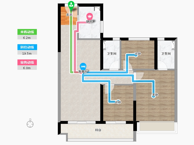 陕西省-渭南市-碧桂园翡翠时代-80.05-户型库-动静线