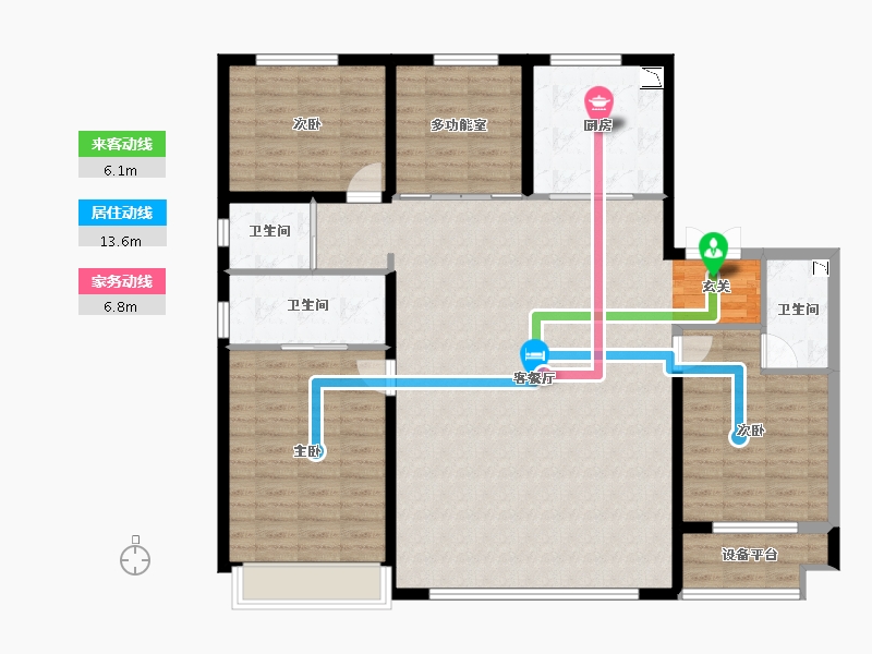 陕西省-渭南市-碧桂园翡翠时代-135.12-户型库-动静线