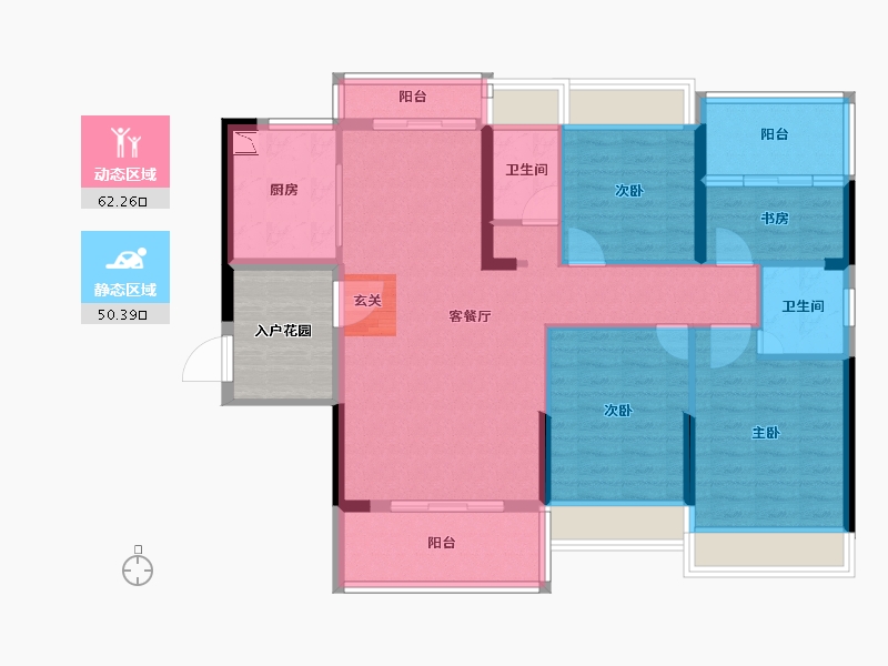 广东省-韶关市-曲江东成雅苑-107.16-户型库-动静分区