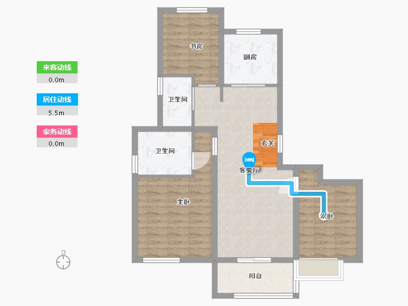 江苏省-苏州市-悦未来朗庭-80.00-户型库-动静线