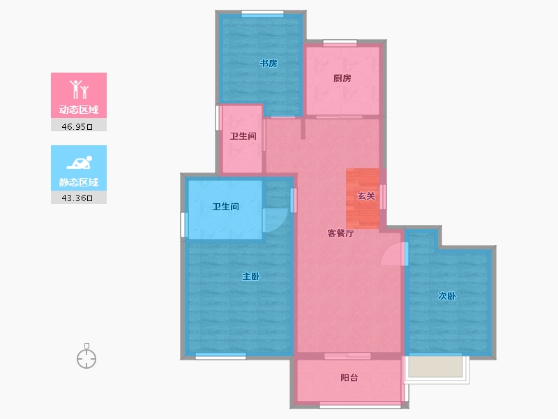 江苏省-苏州市-悦未来朗庭-80.00-户型库-动静分区