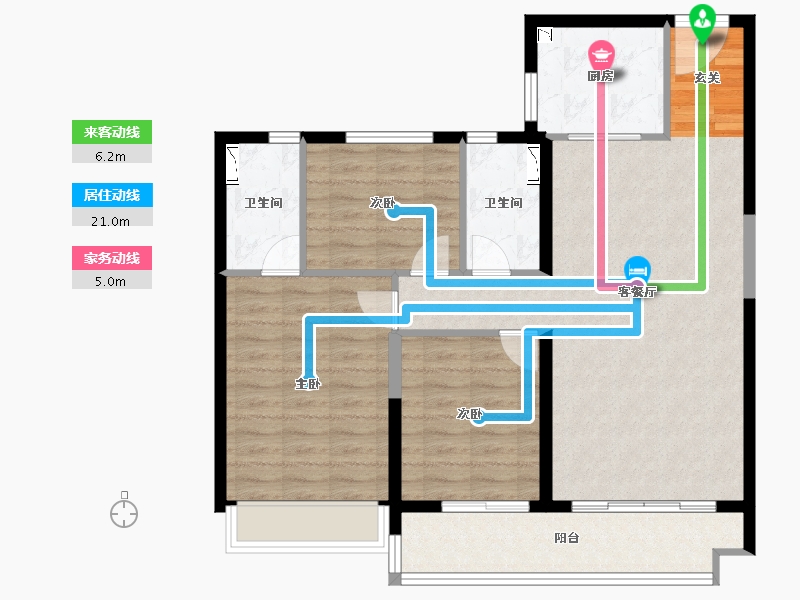 陕西省-渭南市-碧桂园翡翠时代-93.92-户型库-动静线