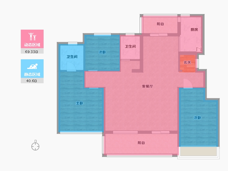 江苏省-苏州市-新力云语铂园-98.40-户型库-动静分区