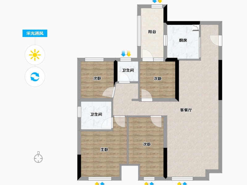 湖南省-株洲市-当代高科上品MOMΛ-92.19-户型库-采光通风