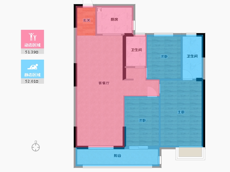 湖北省-武汉市-天纵御景湾-93.60-户型库-动静分区