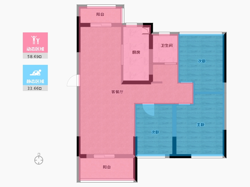 湖北省-武汉市-天纵御景湾-82.33-户型库-动静分区