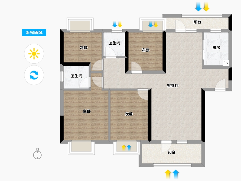 湖南省-株洲市-当代高科上品MOMΛ-97.08-户型库-采光通风