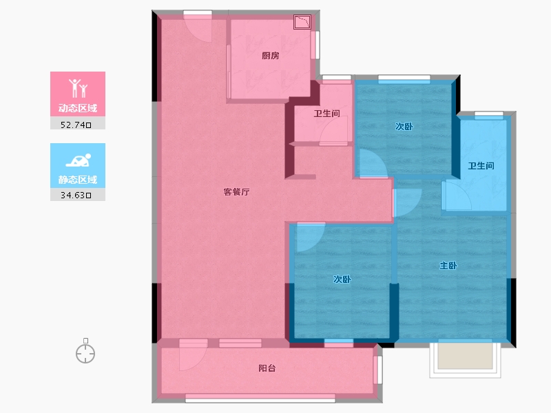 湖南省-株洲市-当代高科上品MOMΛ-77.34-户型库-动静分区