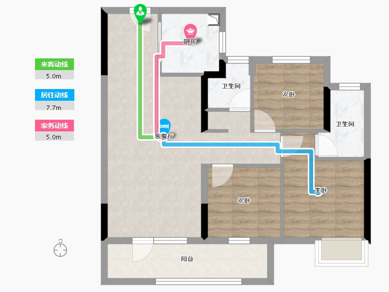 湖南省-株洲市-当代高科上品MOMΛ-72.95-户型库-动静线