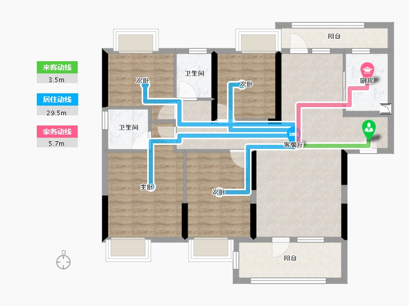 湖南省-株洲市-当代高科上品MOMΛ-97.38-户型库-动静线