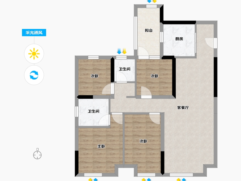 湖南省-株洲市-当代高科上品MOMΛ-91.92-户型库-采光通风