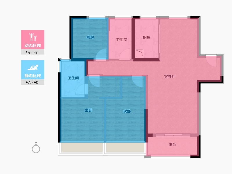 河南省-郑州市-绿城明月滨河-92.00-户型库-动静分区