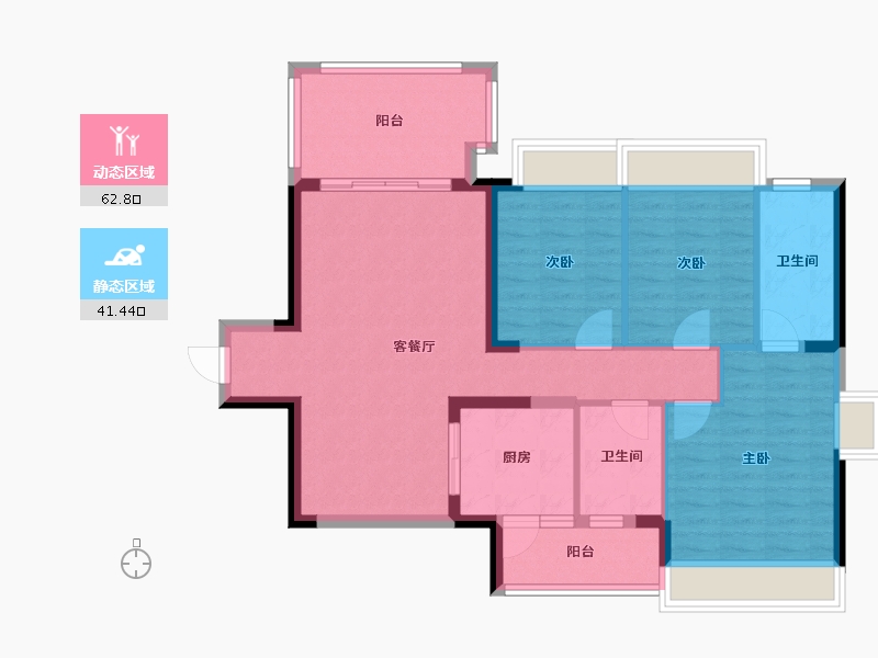 广东省-湛江市-恒怡湾-93.54-户型库-动静分区