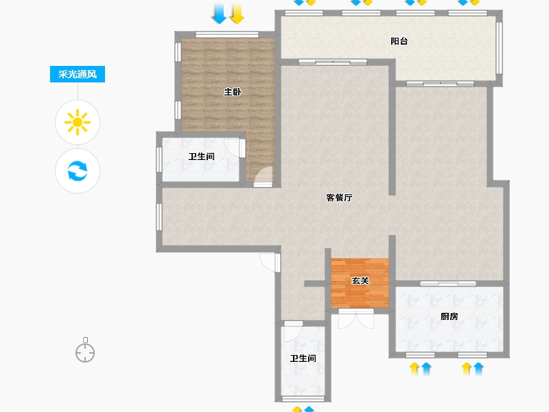 湖南省-湘潭市-金奥湘江公馆-159.55-户型库-采光通风