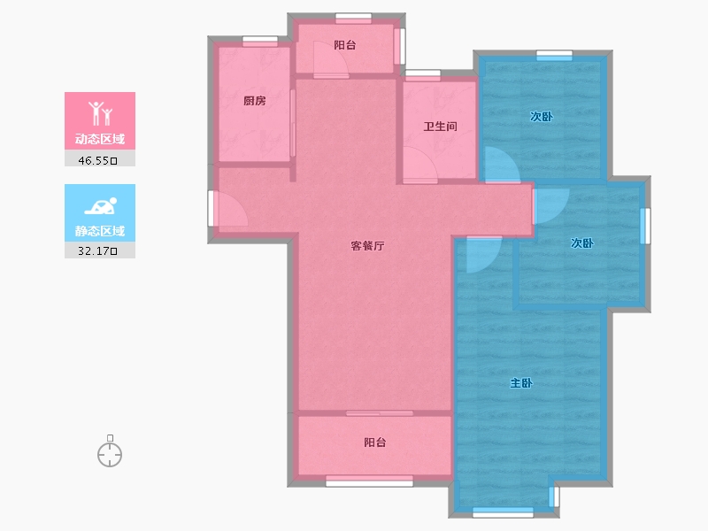 安徽省-合肥市-北城世纪城-71.14-户型库-动静分区