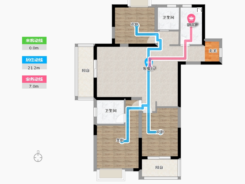 湖北省-武汉市-恒韵府-102.60-户型库-动静线