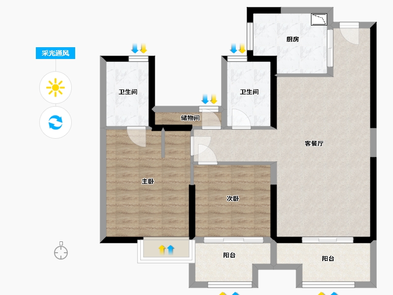 福建省-漳州市-经发湖畔首府-89.00-户型库-采光通风