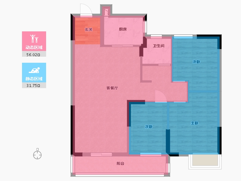 湖北省-武汉市-天纵御景湾-78.41-户型库-动静分区