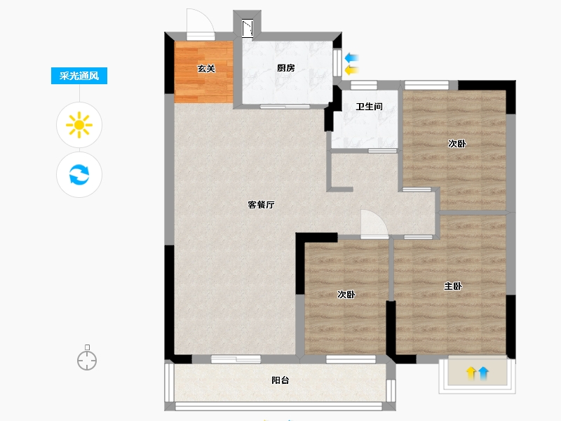 湖北省-武汉市-天纵御景湾-78.41-户型库-采光通风