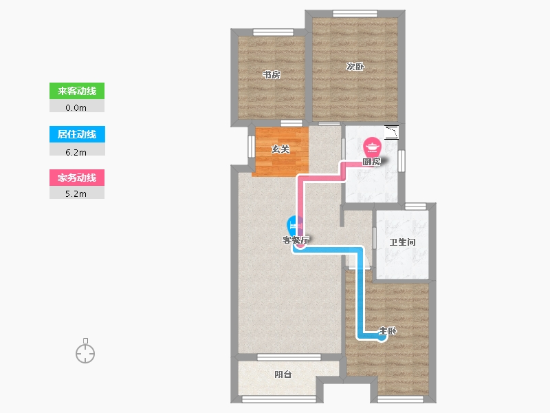 湖北省-武汉市-阳逻万达广场御江-73.60-户型库-动静线