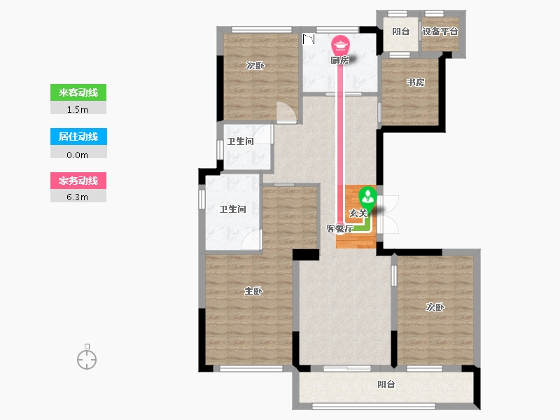 浙江省-杭州市-滨江金地御品-112.01-户型库-动静线