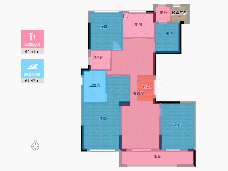 浙江省-杭州市-滨江金地御品-112.01-户型库-动静分区