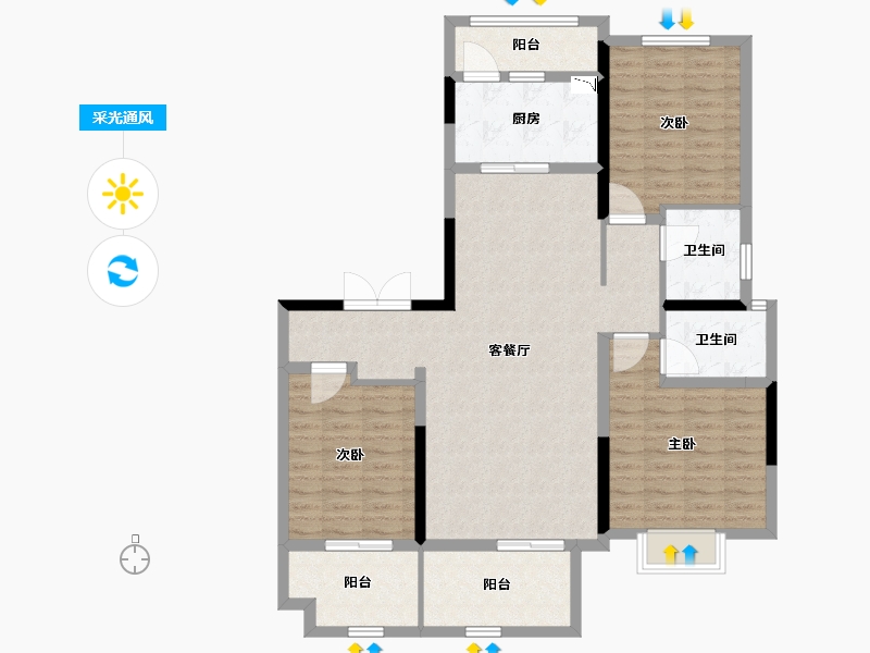 河南省-洛阳市-东豪紫园-113.43-户型库-采光通风