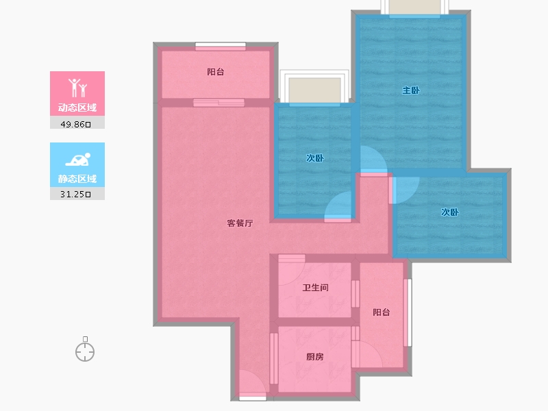 广东省-中山市-雅居乐・万象郡-70.28-户型库-动静分区