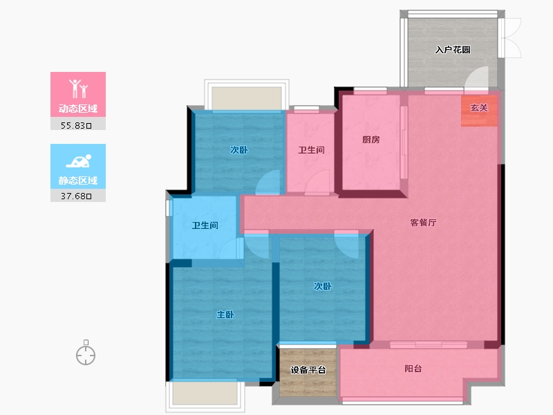 湖南省-娄底市-湘中府-92.52-户型库-动静分区