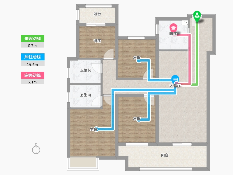 河南省-洛阳市-绿都中梁・河风雅叙-108.00-户型库-动静线