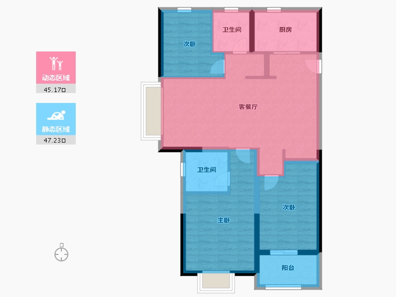 江苏省-南京市-龙湖水晶郦城-82.40-户型库-动静分区