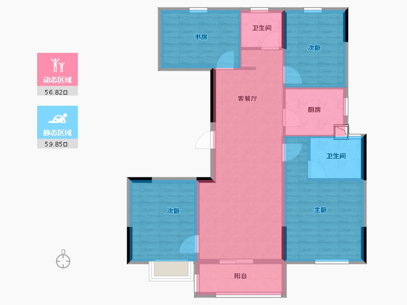 浙江省-金华市-众安宝龙世家-105.00-户型库-动静分区