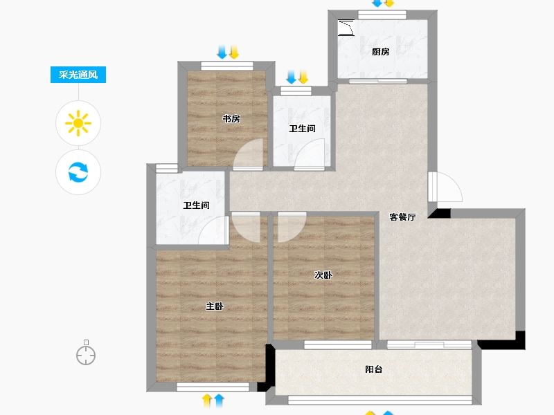 浙江省-湖州市-汎港润合-68.00-户型库-采光通风