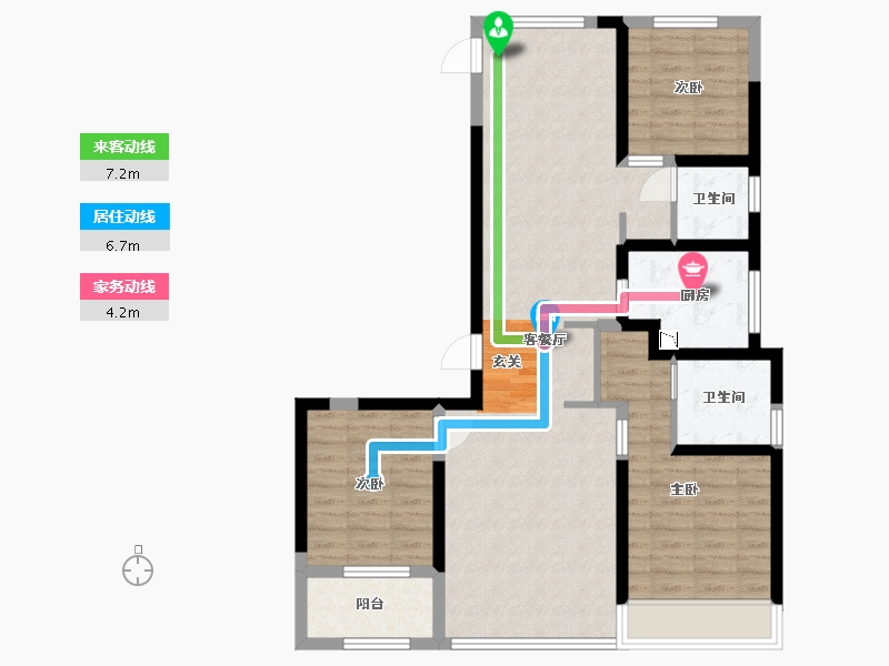 浙江省-杭州市-杭州富力中心-92.00-户型库-动静线