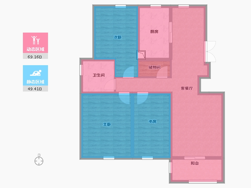 江苏省-无锡市-奥体紫兰园-105.60-户型库-动静分区