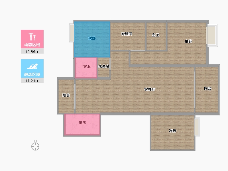 湖北省-宜昌市-北宸之光(仙女大道)-126.47-户型库-动静分区