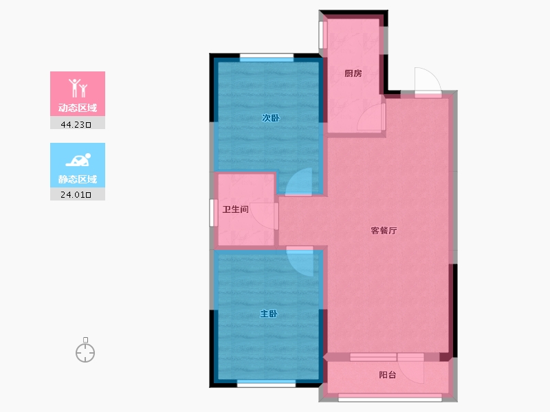 辽宁省-沈阳市-鲁班·尚品-60.43-户型库-动静分区