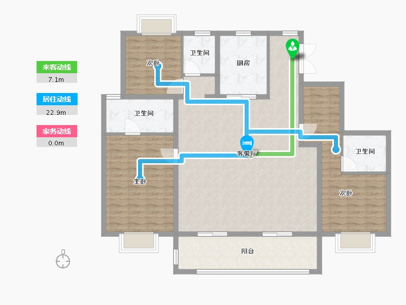 江苏省-无锡市-无锡康桥府-134.40-户型库-动静线